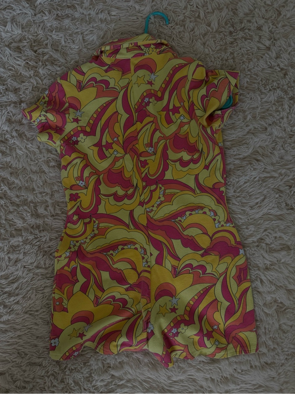 Frankie's Bikinis Pink, Yellow & Orange Psychedelic Print Romper - Picture 5 of 5